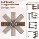 Patented Large 360-Degree Free Rotating Sofa Side Table with Wheels and Storage Shelf
