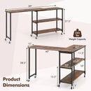 Patented Large 360-Degree Free Rotating Sofa Side Table with Wheels and Storage Shelf