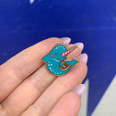 Last Call! You Are Strange & Wonderful Narwhal Enamel Pin in Blue and Pink