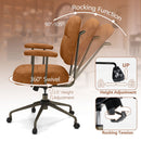 Leathaire Upholstered Task Home Office Chair with Cushioned Back