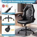 Leather Office Chair Ergonomic Computer Desk Chair with Flip-up Armrests