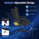 Leather Office Chair Ergonomic Computer Desk Chair with Flip-up Armrests Rocking Function