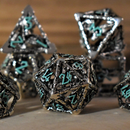 Legends of Valhalla - Silver and Blue Hollow Metal Dice Set