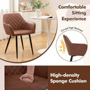 Leisure Dining Chair Set of 2 with Curved Backrest and Wide Seat