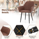 Leisure Dining Chair Set of 2 with Curved Backrest and Wide Seat