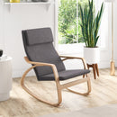 Stable Wooden Frame Leisure Rocking Chair with Removable Upholstered Cushion
