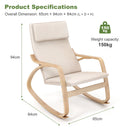 Stable Wooden Frame Leisure Rocking Chair with Removable Upholstered Cushion