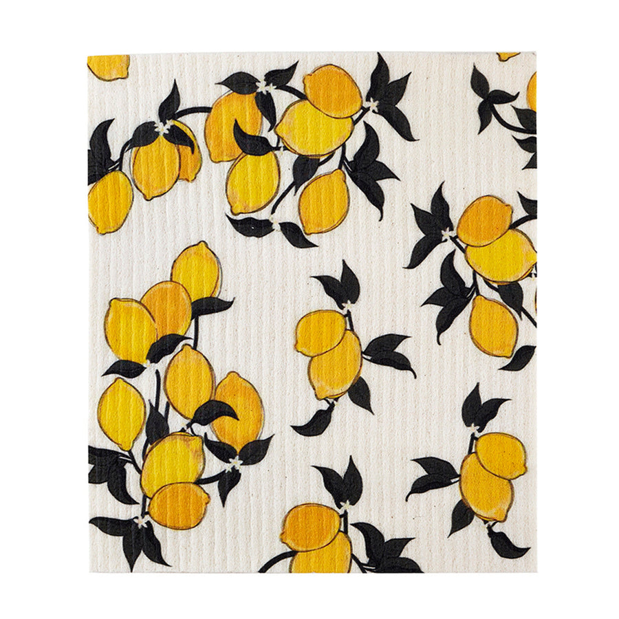 Lemons Organic Compostable Dishcloth | Cotton Kitchen Tea Dish Towel | 7.75