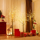 Lighted Birch Tree Set of 3 with 4/5/6 FT Pre-Lit Artificial Christmas Tree for Holiday Party