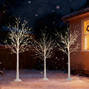 Lighted Birch Tree Set of 3 with 4/5/6 FT Pre-Lit Artificial Christmas Tree for Holiday Party