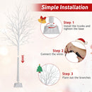 Lighted Birch Tree Set of 3 with 4/5/6 FT Pre-Lit Artificial Christmas Tree for Holiday Party