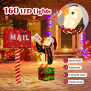 Lighted Christmas Decoration Mailbox and Penguin 3D Pre-Lit Xmas Holiday Decoration