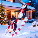 Lighted Christmas Decoration Penguins 3D Pre-Lit Penguins Slide with 170 LED Lights