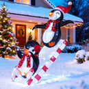 Lighted Christmas Decoration Penguins 3D Pre-Lit Penguins Slide with 170 LED Lights