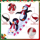 Lighted Christmas Decoration Penguins 3D Pre-Lit Penguins Slide with 170 LED Lights