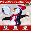 Lighted Christmas Decoration Penguins 3D Pre-Lit Penguins Slide with 170 LED Lights