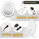 16 x 16 Inch Round LED Vanity Mirror with 3-Color Lighting and Brightness Dimming