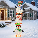 Lighted Penguins Decoration with Warm White Lights and Cute Hats