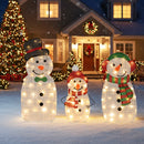 Lighted Snowman Family Christmas Decoration 3-Piece Pre-Lit 2D Snowman Set