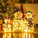Lighted Snowman Family Christmas Decoration 3-Piece Pre-Lit 2D Snowman Set
