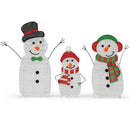Lighted Snowman Family Christmas Decoration 3-Piece Pre-Lit 2D Snowman Set
