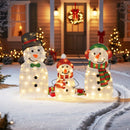 Lighted Snowman Family Christmas Decoration 3-Piece Pre-Lit 2D Snowman Set