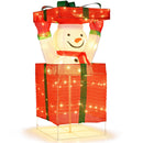 Lighted Snowman in Gift Box Christmas Decoration