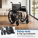 Folding Wheelchair for Adults with Swing-Away Footrest