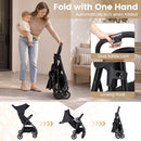 Lightweight Travel Stroller with Canopy and Storage Basket