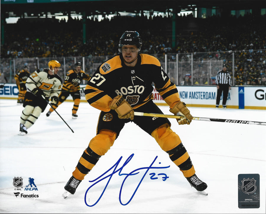 Hampus Lindholm 2023 Winter Classic Action Boston Bruins Autographed 8