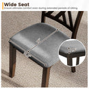 Linen Fabric Upholstered Wooden Dining Chair Set of 4 with Rubber Wood Frame for Dining Room