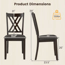 Linen Fabric Upholstered Wooden Dining Chair Set of 4 with Rubber Wood Frame for Dining Room