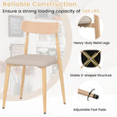 Linen Fabric Upholstered Modern Dining Chair Set of 2 with Padded Seat and Curved Back-Oak