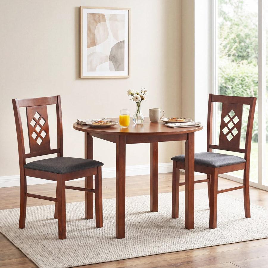 Upholstered Dining Chairs Set of 2 with Wood Frame