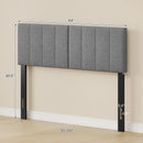 Adjustable Width Upholstered Headboard with Vertical Tufting