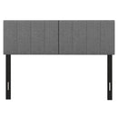 Adjustable Width Upholstered Headboard with Vertical Tufting