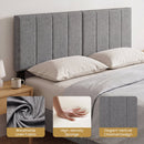 Adjustable Width Upholstered Headboard with Vertical Tufting
