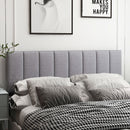 Linen Upholstered Headboard with Solid Wood Legs and Adjustable Width