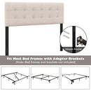 Linen Upholstered Headboard with Solid Rubber Wood Legs
