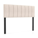 Linen Upholstered Headboard with Solid Wood Legs and Adjustable Width