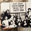 Lips That Touch Liquor Shall Not Touch Ours 13.75" x 10"  Stone Trivet | Prohibition Era Women Hot Dishes Stone Cork Base Stand | 13.75" x 10"