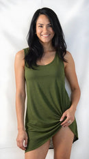 Miken Sheer Tank Dress Racerback Swimwear Cover-up