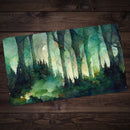 Dark Watercolor Forest Playmat