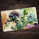Moody Watercolor Flowers Playmat