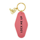 Lock Me Up Motel Style Keychain with Gold Hardware