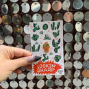 Lookin' Sharp Cactus Enamel Pin on Gift Card