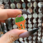 Lookin' Sharp Cactus Enamel Pin on Gift Card