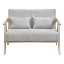 Loveseat Sofa for Small Spaces with Throw Pillows Rubber Wood Frame Padded Seat