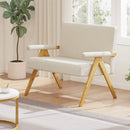 Loveseat Sofa with Armrests and Wooden Legs
