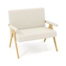 Loveseat Sofa with Armrests and Wooden Legs